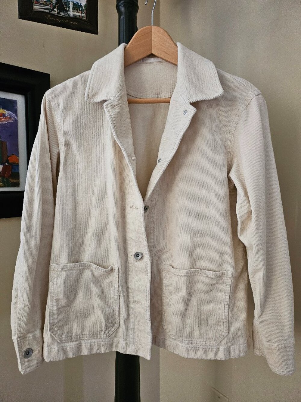 Uniqlo Cream Corduroy Chore Jacket Womens XS